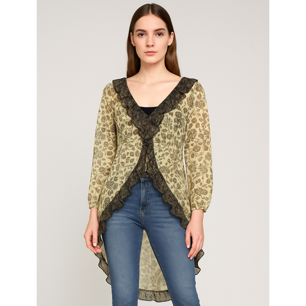 Let Me Be Anthropologie Femme Maxi Buttondown Top Womens Small Fairy Whimsigoth